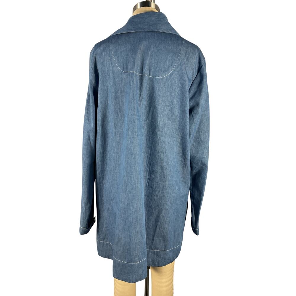 Matthew Bruch Washed Blue Spread Collar Popover Dress Size 2 - Picture 4 of 6